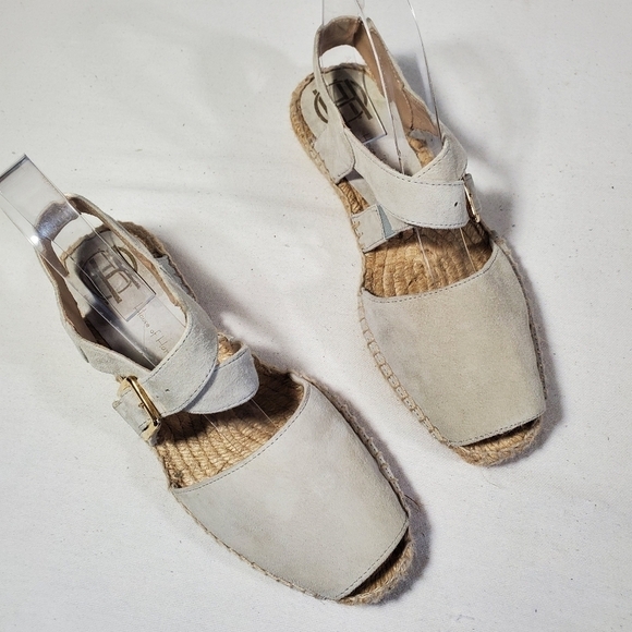House of Harlow 1960 Suede Open Toe Espadrille Sandals Beige Grey Size US 6 - Picture 2 of 11